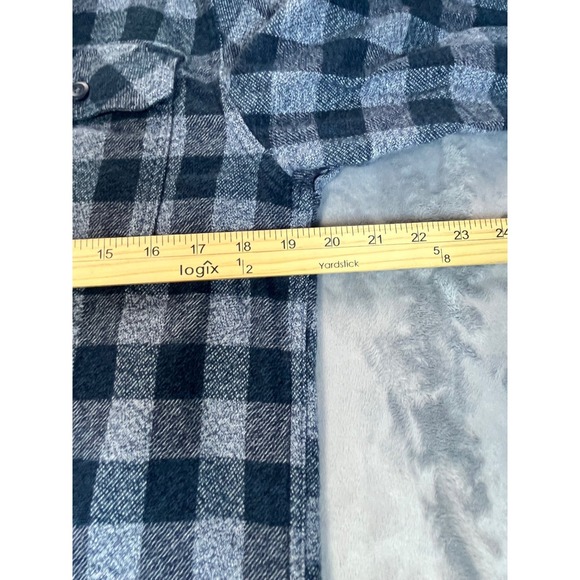 Patagonia Mens Organic Cotton Flannel Shirt Blue Grey Buffalo Check Sz Small - Picture 4 of 7